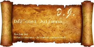 Décsei Julianna névjegykártya