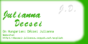 julianna decsei business card