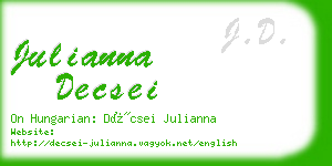 julianna decsei business card